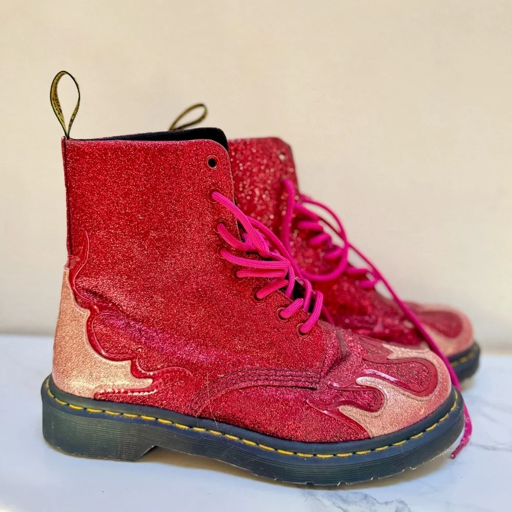 Dr. Martens 1460 Pascal Flame Glitter Boot - Picture 5 of 11